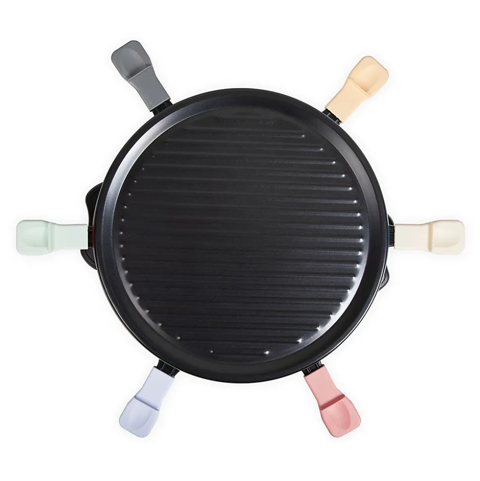 Livoo - Appareil à raclette 6 personnes DOC207P - 800W, plateau grill amovible, 29x29 cm, accessoires