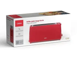 Livoo - Grille pain DOD168N - fente longue, 900W, 3 fonctions, thermostat réglable