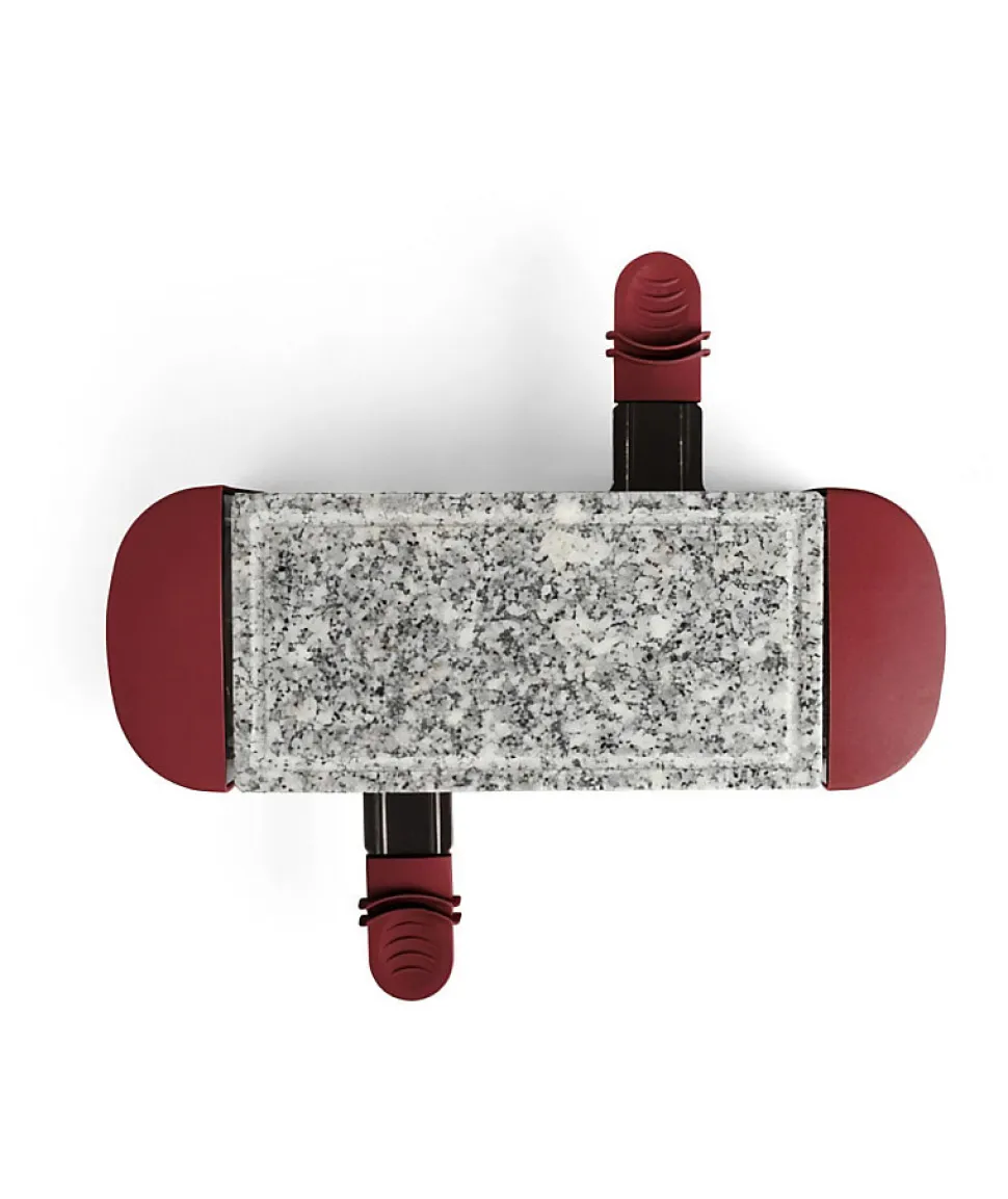LIVOO DOC156RC - Appareil a raclette 2 personnes - 350W - Plateau amovible en granite - Pieds antidérapants - Rouge chili