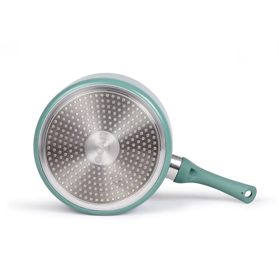 LIVOO MEN125VS set de 3 casseroles aspect pierre diamètres 16 - 18 - 20 cm en aluminium coloris Vert