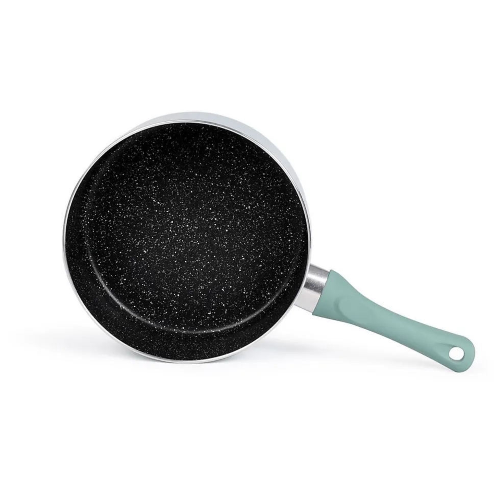 LIVOO MEN125VS set de 3 casseroles aspect pierre diamètres 16 - 18 - 20 cm en aluminium coloris Vert