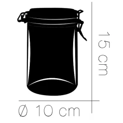 Lot 24 bocaux hermétique à bouchon mécanique, récipient transparent bocal de conservation en verre, capacité 750ml -D 10 x H 15 cm