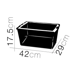 Lot 4 boîte de rangement hermétique 15 L, caisse de transport avec couvercle solide et clips sur les côtés-L 42 x P 29 x H 17.5 cm