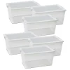 Lot 12 boîte de rangement hermétique 6 L, caisse de transport avec couvercle solide et clips sur les côtés - L 34 x P 21 x H 12 cm