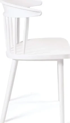Lot 2 Chaises Cuisine à Barreaux Windsor Western, Plastique Souple Large Assise Dia (blanc)