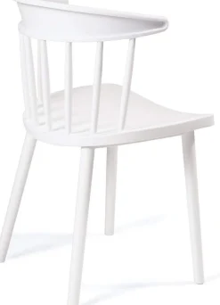 Lot 2 Chaises Cuisine à Barreaux Windsor Western, Plastique Souple Large Assise Dia (blanc)