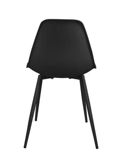 Lot 4 Chaises de Cuisine design Siège Plastique Souple Pieds Métal NOVA (noir)