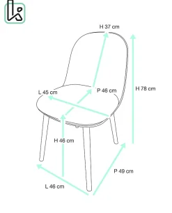 Lot 2 Chaises de Cuisine Scandinaves Pieds Bois Clair Coussin Simili Ufi (blanc-gris)