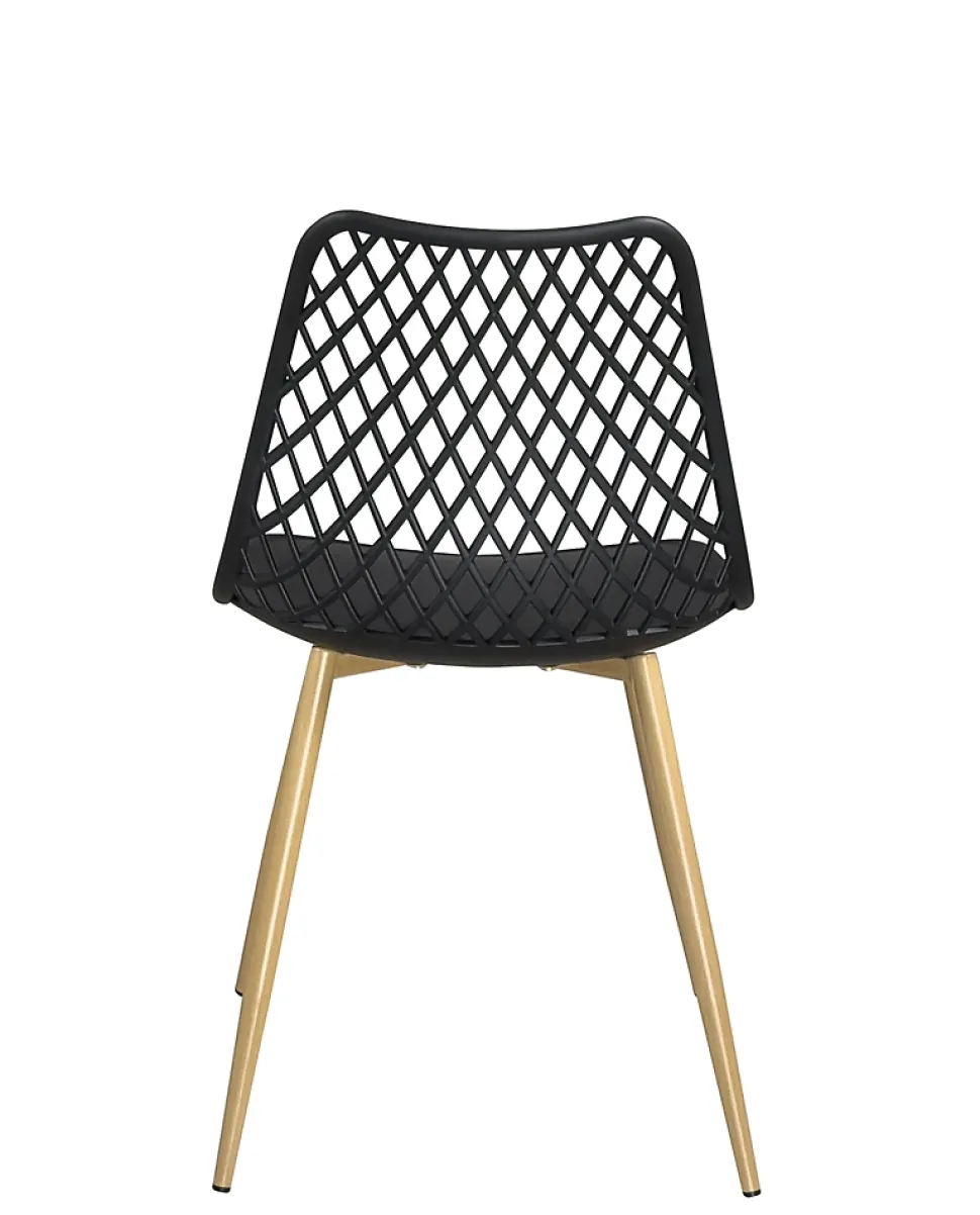 Lot 2 chaises modernes scandinaves pieds métal kia (noir)