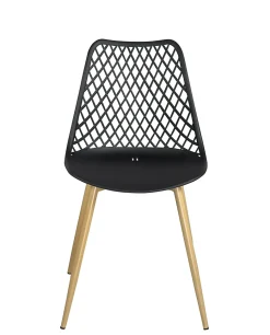 Lot 2 chaises modernes scandinaves pieds métal kia (noir)