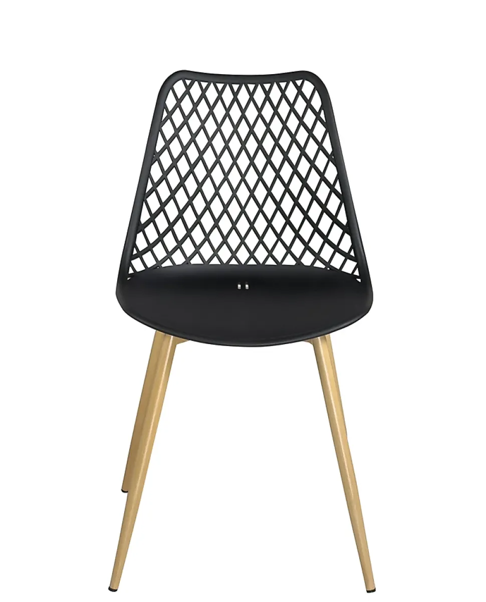 Lot 2 chaises modernes scandinaves pieds métal kia (noir)
