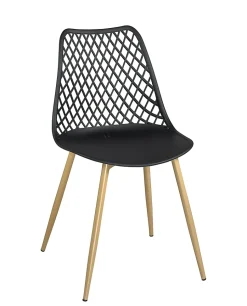 Lot 2 chaises modernes scandinaves pieds métal kia (noir)