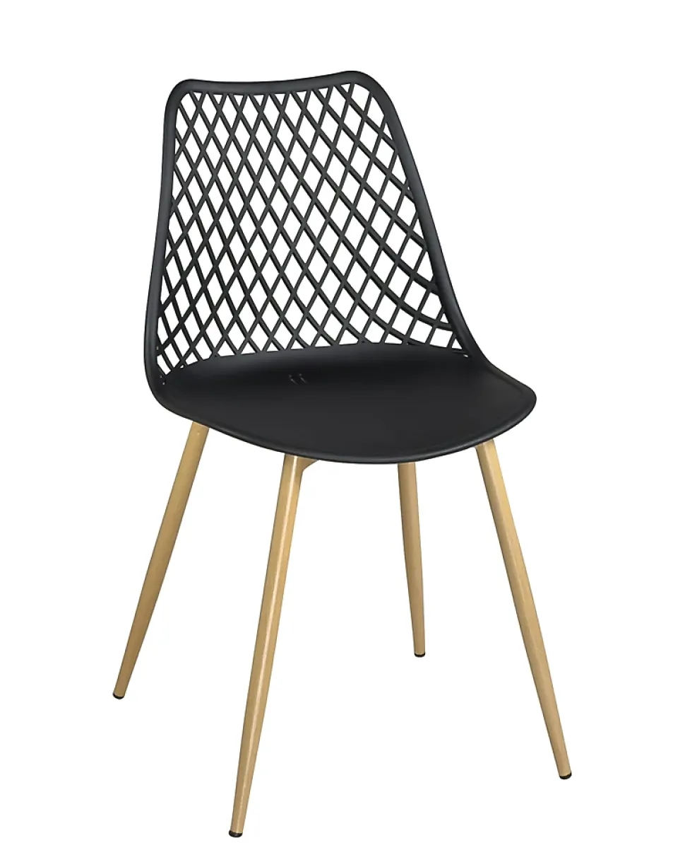 Lot 2 chaises modernes scandinaves pieds métal kia (noir)