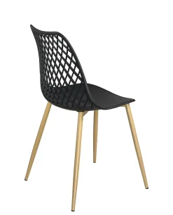 Lot 2 chaises modernes scandinaves pieds métal kia (noir)