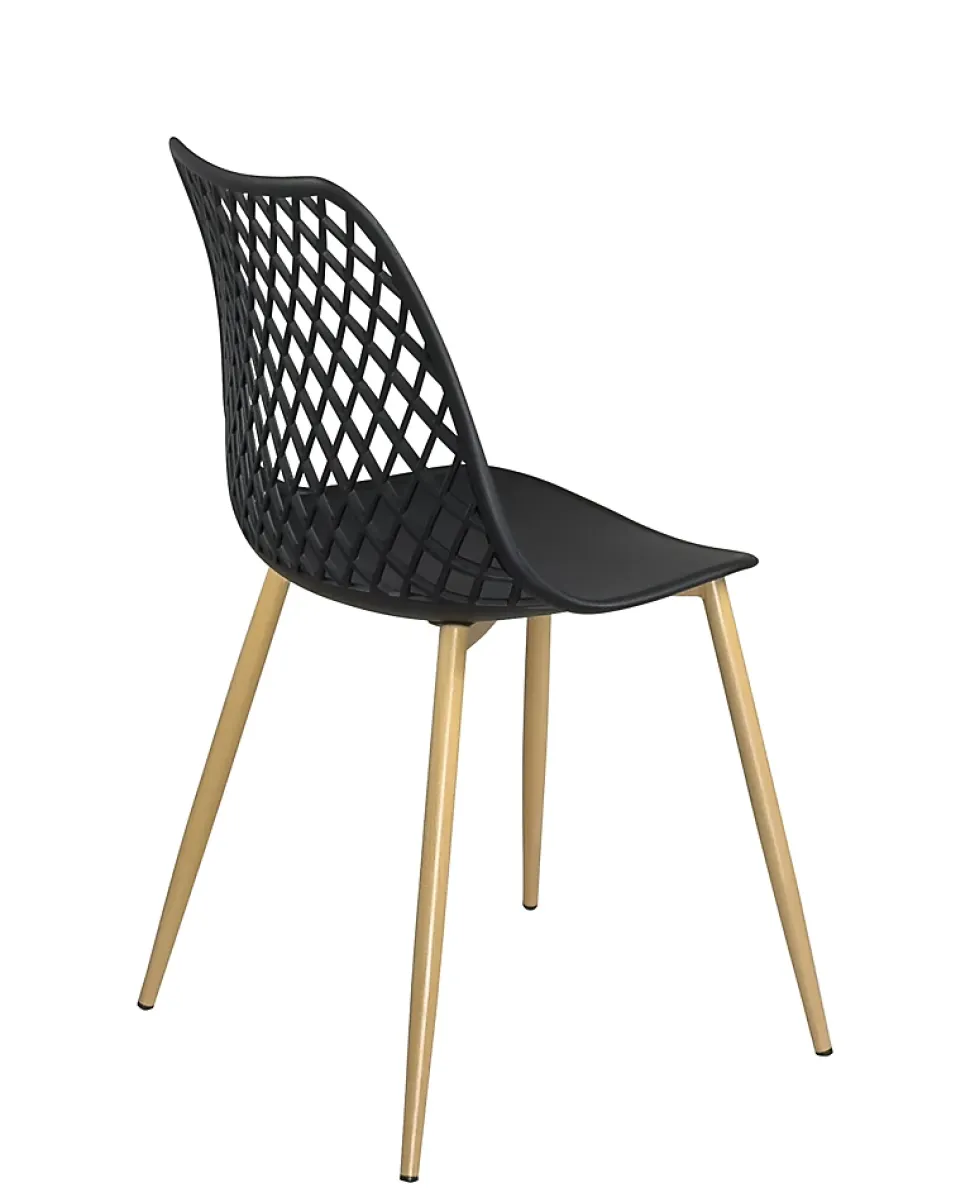 Lot 2 chaises modernes scandinaves pieds métal kia (noir)