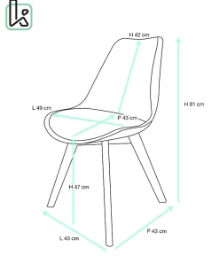 Lot 2 Chaises Scandinaves Coussin Tissu Patchwork Pieds Bois Clair LAO (bleu)