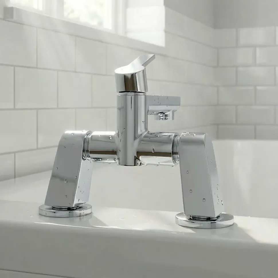 Lot 2 colonnettes carré GoodHome Mâle - Mâle G2 en laiton