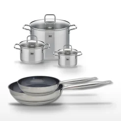 Lot 2 Poêles 24/28 cm & 3 Faitouts 16/20/26 cm Elo Profi Therm Platinum