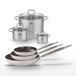 Lot 3 Poêles 24/28/32 cm Elo Bistro Line & 3 Faitouts 14/20/26 cm Elo Citrin