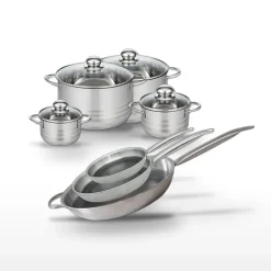 Lot 3 Poêles 24/28/32 cm et 4 Faitouts 12/14/20/24 cm Elo Relief Solution