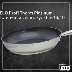 Lot 2 Poêles 24/28cm et 5 Faitouts 12/14/16/20/24cm Elo Profi Therm Platinum