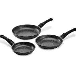 Lot 3 Poêles PREMIUM 20 / 24 / 28 CM Fonte d'Aluminium Manche Amovible - Pradel