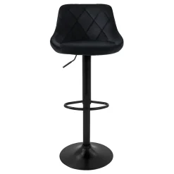 Lot 4 tabouret de bar rembourrées velours chaise noir hauteur réglable 62-82cm