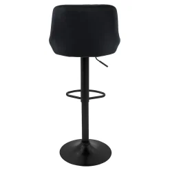 Lot 4 tabouret de bar rembourrées velours chaise noir hauteur réglable 62-82cm