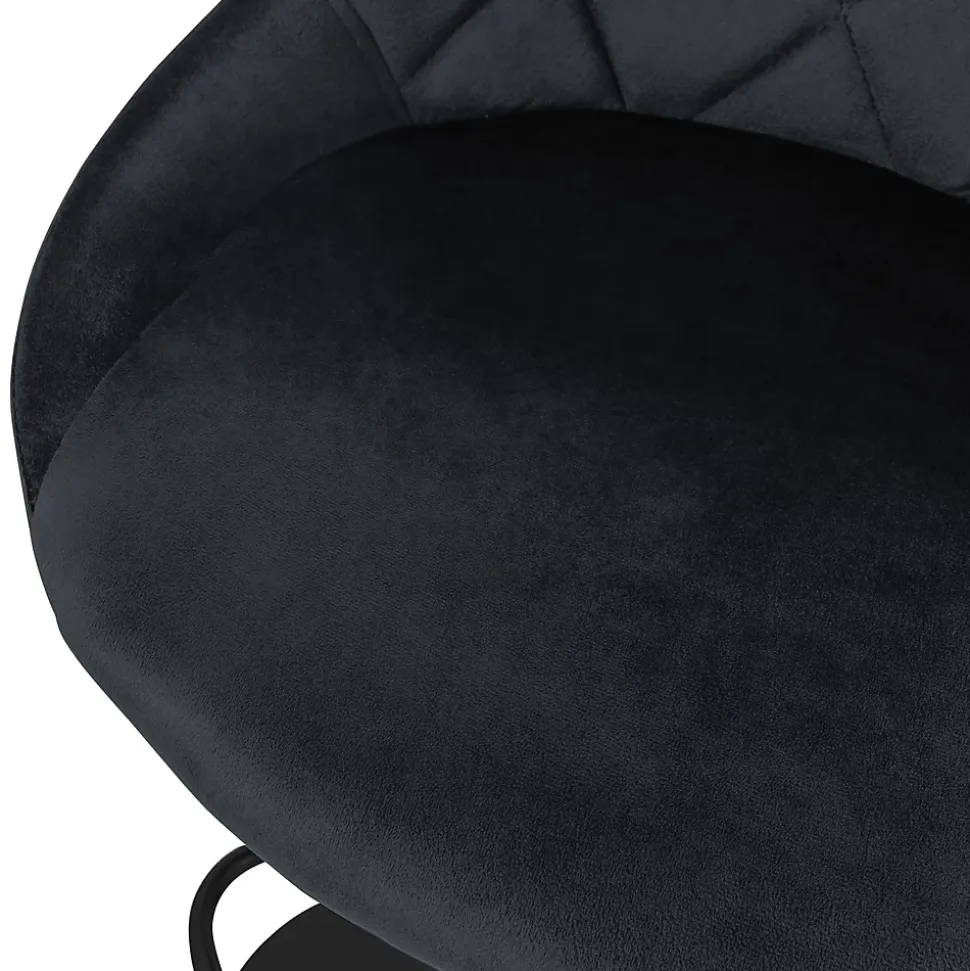 Lot 4 tabouret de bar rembourrées velours chaise noir hauteur réglable 62-82cm