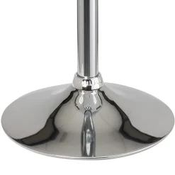 Lot 2 Tabourets Bar Rond Siège Simili Rembourré Pivotant Hauteur Réglable Pied Chrome YO (blanc)