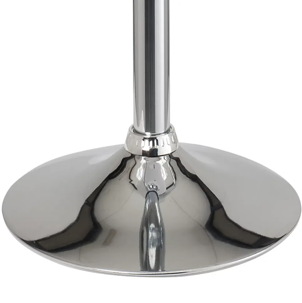 Lot 2 Tabourets Bar Rond Siège Simili Rembourré Pivotant Hauteur Réglable Pied Chrome YO (blanc)