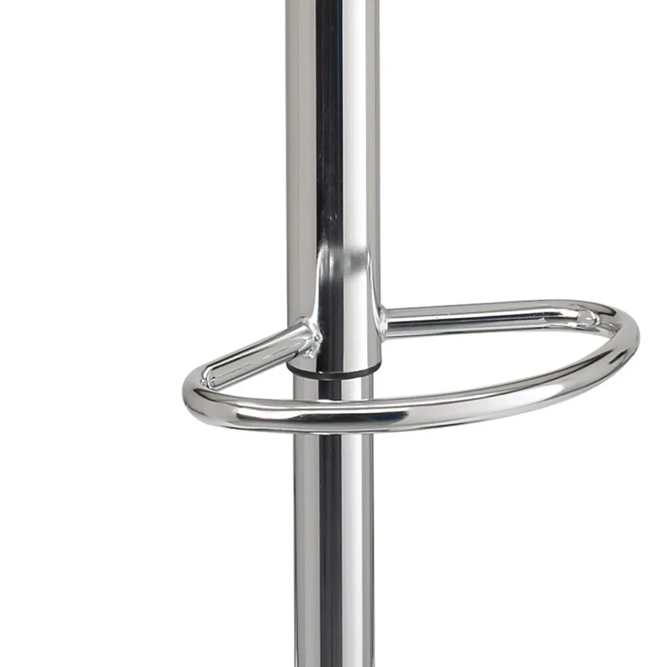 Lot 2 Tabourets Bar Rond Siège Simili Rembourré Pivotant Hauteur Réglable Pied Chrome YO (blanc)