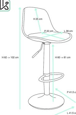 Lot 2 Tabourets De Bar Coussin Simili Pivotant Hauteur Réglable Pied Chrome SIG (blanc Noir)