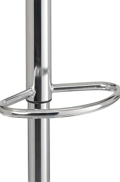 Lot 2 Tabourets De Bar Coussin Simili Pivotant Hauteur Réglable Pied Chrome SIG (blanc Noir)