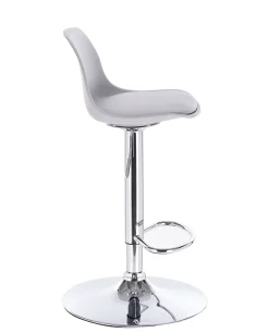 Lot 2 Tabourets De Bar Cuisine Coussin Simili Pivotant Hauteur Réglable Pied Chrome SIG (gris)