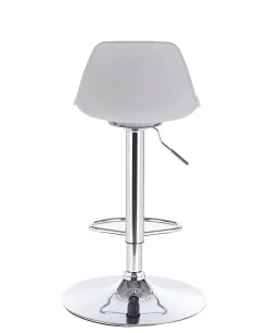 Lot 2 Tabourets De Bar Cuisine Coussin Simili Pivotant Hauteur Réglable Pied Chrome SIG (gris)