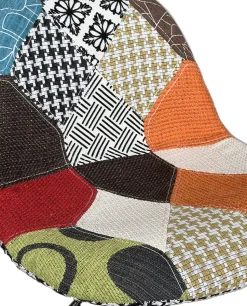 Lot 2 Tabourets De Bar Design Siège Rembourré Patchwork Tissu Pivotant Hauteur Réglable SIG (patch)