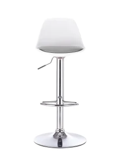 Lot 2 Tabourets De Bar Design Coussin Simili Pivotant Hauteur Réglable SIG (blanc Gris)