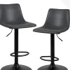 Lot 2 Tabourets De Bar Industriels Simili Rembourré Effet Vintage Pivotant Hauteur Réglable Helio