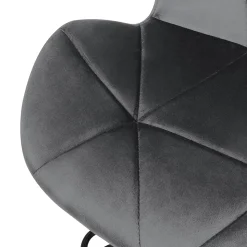 Lot 4 tabourets de bar rembourrées velours chaise gris hauteur réglable 59-79cm