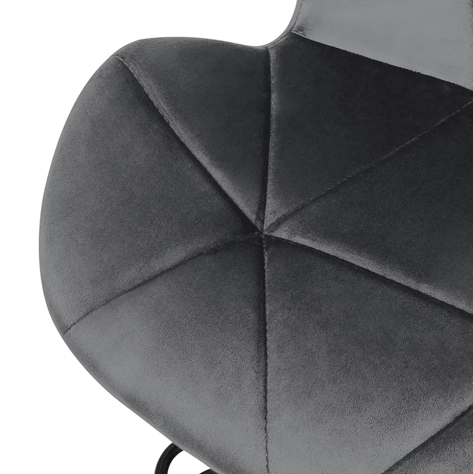 Lot 4 tabourets de bar rembourrées velours chaise gris hauteur réglable 59-79cm