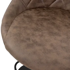 Lot 2 tabourets de bar rembourrées en simili marron hauteur réglable 62-82 cm