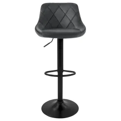 Lot 4 tabourets de bar rembourrées velours chaise gris hauteur réglable 62-82cm