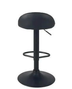 Lot 2 Tabourets De Bar-cuisine Simili Pivotant Hauteur Réglable Pied Noir SATI+ (noir)