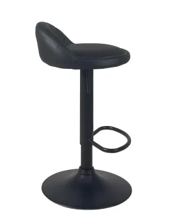 Lot 2 Tabourets De Bar-cuisine Simili Pivotant Hauteur Réglable Pied Noir SATI+ (noir)