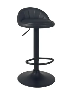 Lot 2 Tabourets De Bar-cuisine Simili Pivotant Hauteur Réglable Pied Noir SATI+ (noir)