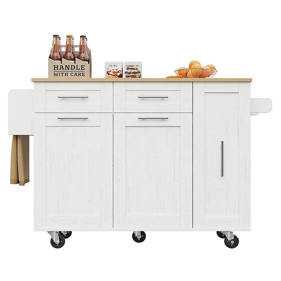 Îlot Cuisine Rangement Snacks Armoires Blanc Blackcolors