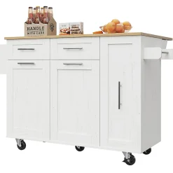 Îlot Cuisine Rangement Snacks Armoires Blanc Blackcolors