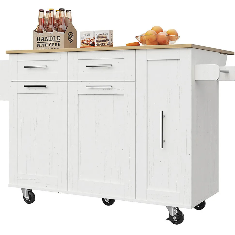 Îlot Cuisine Rangement Snacks Armoires Blanc Blackcolors