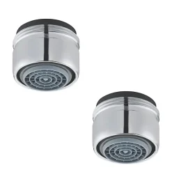 Lot de 2 aérateurs antitartre avec limiteur de débit 3 l/min M 24x1 PRESTO chromé